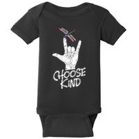 Choose Kind Asl Language Dragonfly Lover Insects Baby Bodysuit