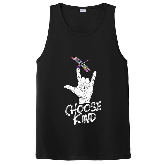 Choose Kind Asl Language Dragonfly Lover Insects PosiCharge Competitor Tank
