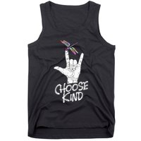 Choose Kind Asl Language Dragonfly Lover Insects Tank Top