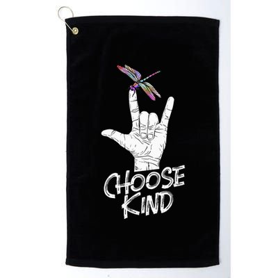 Choose Kind Asl Language Dragonfly Lover Insects Golf Towel
