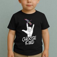 Choose Kind Asl Language Dragonfly Lover Insects Toddler T-Shirt