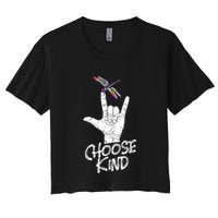 Choose Kind Asl Language Dragonfly Lover Insects Crop Top