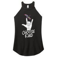 Choose Kind Asl Language Dragonfly Lover Insects Women's Perfect Tri Rocker Tank