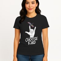 Choose Kind Asl Language Dragonfly Lover Insects Womens T-Shirt