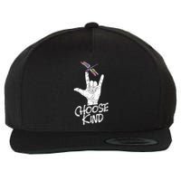 Choose Kind Asl Language Dragonfly Lover Insects Wool Snapback Cap