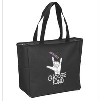 Choose Kind Asl Language Dragonfly Lover Insects Zip Tote Bag
