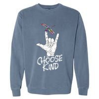 Choose Kind Asl Language Dragonfly Lover Insects Garment-Dyed Sweatshirt