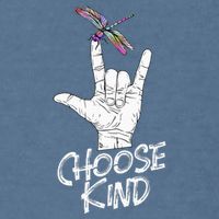 Choose Kind Asl Language Dragonfly Lover Insects Garment-Dyed Sweatshirt