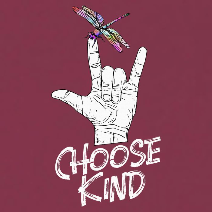 Choose Kind Asl Language Dragonfly Lover Insects 16oz Travel Tumbler