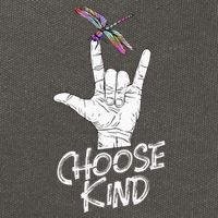 Choose Kind Asl Language Dragonfly Lover Insects Cotton Canvas Backpack