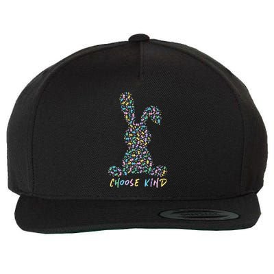Choose Kind Autism Awareness Puzzle Bunny Easter Gift Wool Snapback Cap