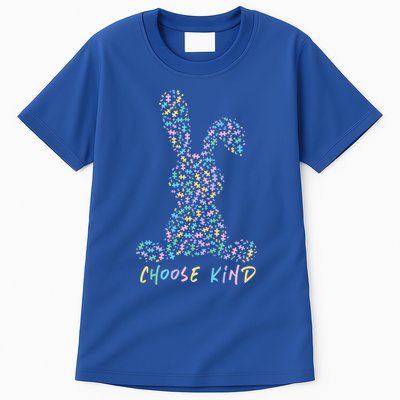 Choose Kind Autism Awareness Puzzle Bunny Easter Gift Tall T-Shirt
