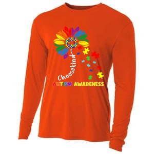 Choose Kind Autism Awareness Sunflower Mom Cute Funny Gift Cute Gift Cooling Performance Long Sleeve Crew