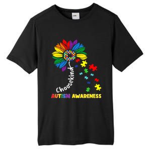 Choose Kind Autism Awareness Sunflower Mom Cute Funny Gift Cute Gift Tall Fusion ChromaSoft Performance T-Shirt