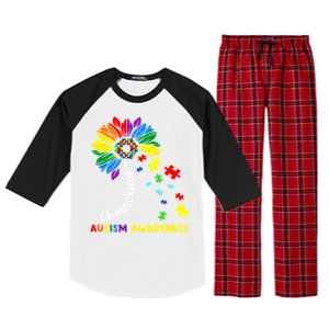 Choose Kind Autism Awareness Sunflower Mom Cute Funny Gift Cute Gift Raglan Sleeve Pajama Set