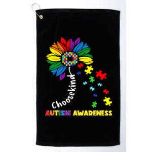 Choose Kind Autism Awareness Sunflower Mom Cute Funny Gift Cute Gift Platinum Collection Golf Towel