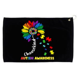 Choose Kind Autism Awareness Sunflower Mom Cute Funny Gift Cute Gift Grommeted Golf Towel