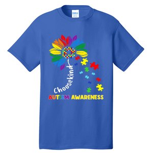 Choose Kind Autism Awareness Sunflower Mom Cute Funny Gift Cute Gift Tall T-Shirt