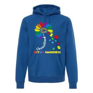 Choose Kind Autism Awareness Sunflower Mom Cute Funny Gift Cute Gift Premium Hoodie