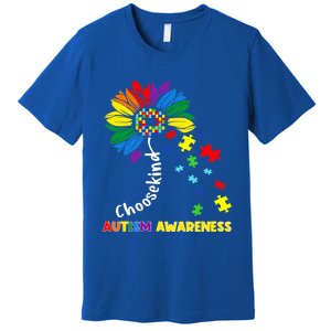 Choose Kind Autism Awareness Sunflower Mom Cute Funny Gift Cute Gift Premium T-Shirt