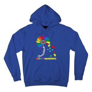 Choose Kind Autism Awareness Sunflower Mom Cute Funny Gift Cute Gift Tall Hoodie