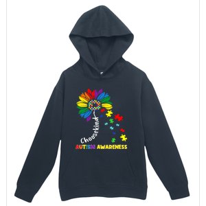 Choose Kind Autism Awareness Sunflower Mom Cute Funny Gift Cute Gift Urban Pullover Hoodie