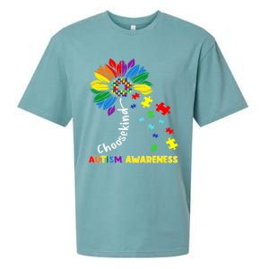 Choose Kind Autism Awareness Sunflower Mom Cute Funny Gift Cute Gift Sueded Cloud Jersey T-Shirt