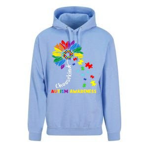 Choose Kind Autism Awareness Sunflower Mom Cute Funny Gift Cute Gift Unisex Surf Hoodie