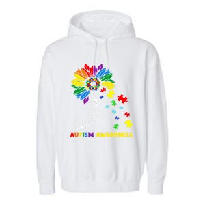 Choose Kind Autism Awareness Sunflower Mom Cute Funny Gift Cute Gift Garment-Dyed Fleece Hoodie