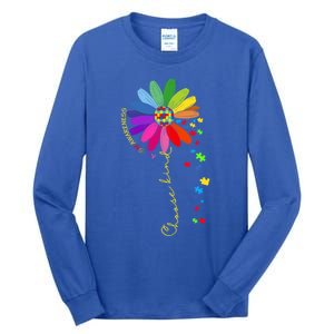 Choose Kind Autism Awareness Sunflower Mom Gift Tall Long Sleeve T-Shirt