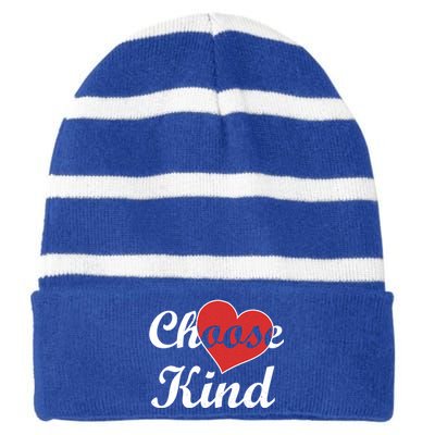 Choose Kind Autism Awarness Antibullying Gift Gift Striped Beanie with Solid Band