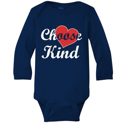 Choose Kind Autism Awarness Antibullying Gift Gift Baby Long Sleeve Bodysuit