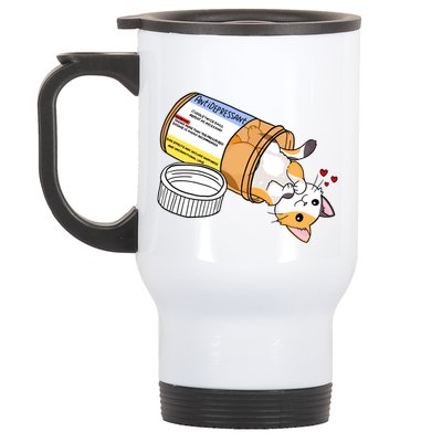 Calico Kitty Antidepressant Love Medicine Stainless Steel Travel Mug