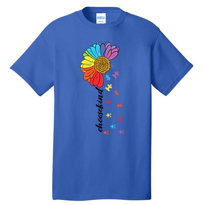 Choose Kind Autism Awareness Flower Funny Gift Tall T-Shirt