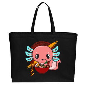 Cute Kawaii Anime Axolotl Japanese Ra Noodles Cotton Canvas Jumbo Tote