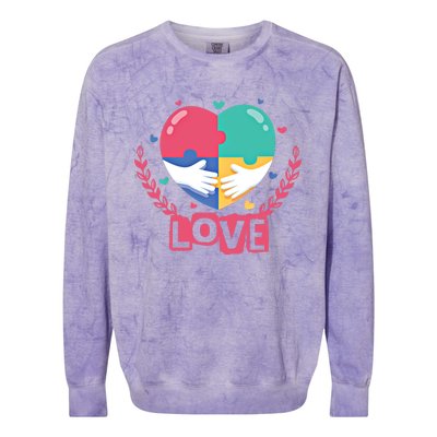 Choose Kind Autism Awareness Spread Love Neurodiversity Gift Colorblast Crewneck Sweatshirt