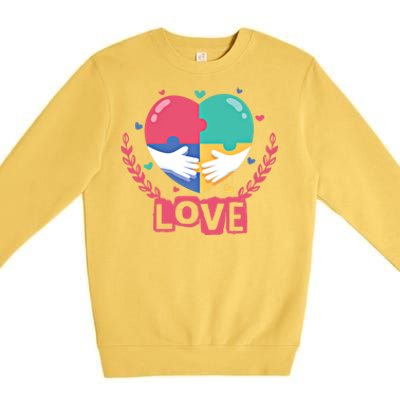 Choose Kind Autism Awareness Spread Love Neurodiversity Gift Premium Crewneck Sweatshirt