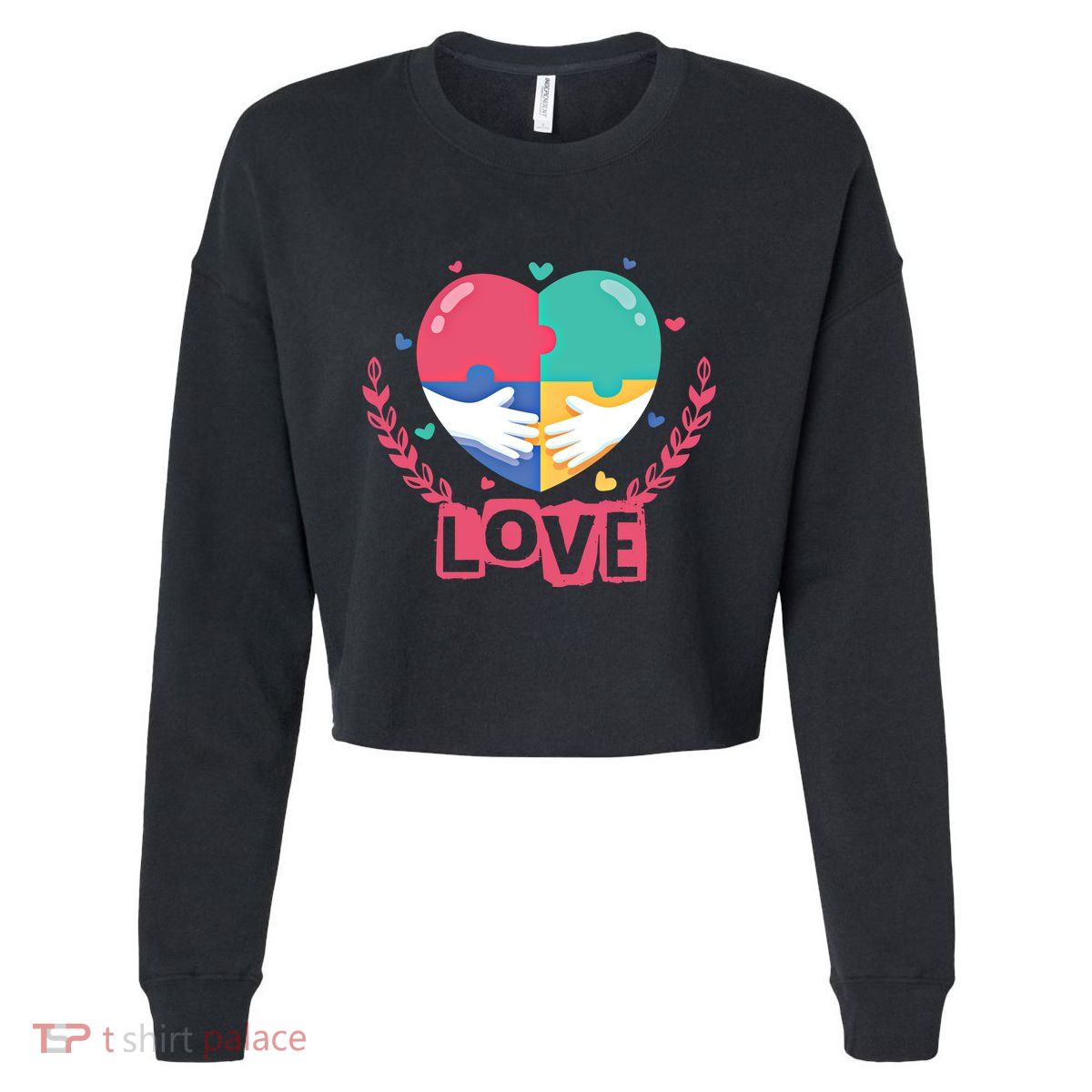 Choose Kind Autism Awareness Spread Love Neurodiversity Gift Cropped Pullover Crew