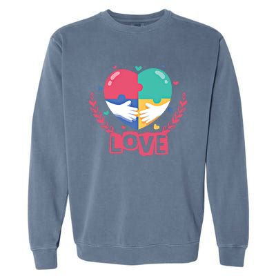 Choose Kind Autism Awareness Spread Love Neurodiversity Gift Garment-Dyed Sweatshirt