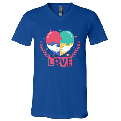 Choose Kind Autism Awareness Spread Love Neurodiversity Gift V-Neck T-Shirt