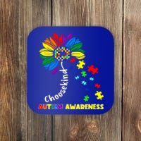 Choose Kind Autism Awareness Sunflower Mom Cute Funny Gift Coaster