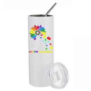 Choose Kind Autism Awareness Sunflower Mom Cute Funny Gift Stainless Steel Tumbler