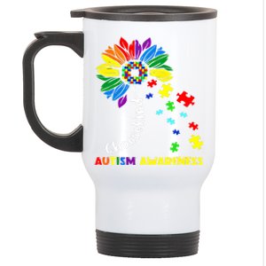 Choose Kind Autism Awareness Sunflower Mom Cute Funny Gift Stainless Steel Travel Mug