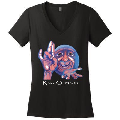 Crimsons King Artwork Women's V-Neck T-Shirt