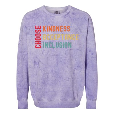 Choose Kindness Acceptance Inclusion Unity Day Colorblast Crewneck Sweatshirt