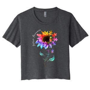 Choose Kind Autism Gift For Autism Awareness Mom Women's Crop Top Tee