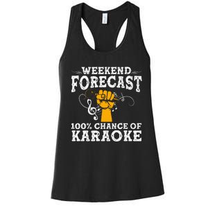 Cool Karaoke Art Women Karaoke Box Microphone Singing Women's Racerback Tank