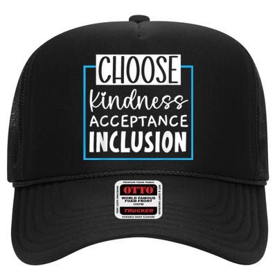 Choose Kindness Acceptance Inclusion Orange Day High Crown Mesh Back Trucker Hat