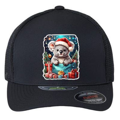 Christmas Koala Bear Flexfit Unipanel Trucker Cap