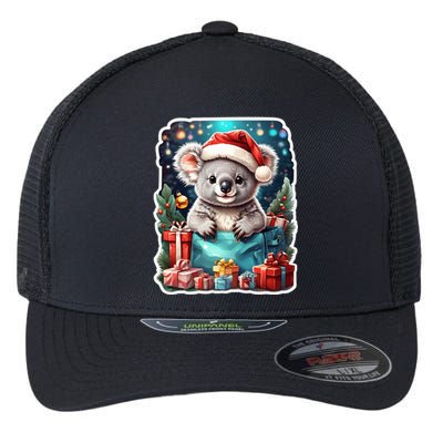 Christmas Koala Bear Flexfit Unipanel Trucker Cap